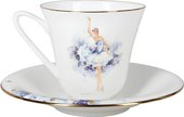 Чашка с блюдцем ИФЗ Сад, Фея нежности, 200мл, костяной фарфор 81.24854.00.1
