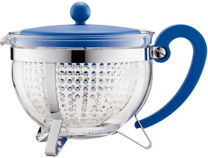 Чайник заварочный с прозрачным фильтром 1.0л, синий Bodum Chambord 1975-842