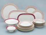 Сервиз столовый ИФЗ Юлиана, Сетка-Блюз 2, 24 предмета, 6 персон, костяной фарфор 81.32450.00.1