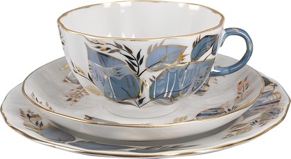 Набор чайный ИФЗ Тюльпан Лунный, 250мл, 3 предмета, фарфор 81.10968.00.1