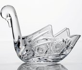 Икорница "Лебедь" 18см, Комета ручная дошлифовка Crystalite Bohemia 7KG13/0/35003/180