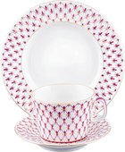 Набор чайный ИФЗ Молодёжная, Сетка-блюз, 210мл, 3 предмета, фарфор 81.24870.00.1