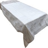 Скатерть льняная Мулине 150x250, бежевая Белорусский лён 12c518/150x250/808/133