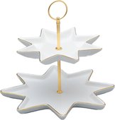 Этажерка 2-х ярусная ИФЗ Звезда Золотая лента, подарочный набор, фарфор 81.31550.00.1