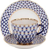Кофейный набор ИФЗ Тюльпан, Кобальтовая сетка, 140мл, 3 предмета, фарфор 81.10104.00.1
