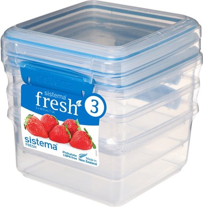 Набор контейнеров Sistema Fresh, 1.2л, 3шт, голубой 921630