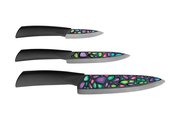 Набор из 3 ножей Mikadzo Imari Black, керамические чёрные лезвия, деревянная подставка 4992023