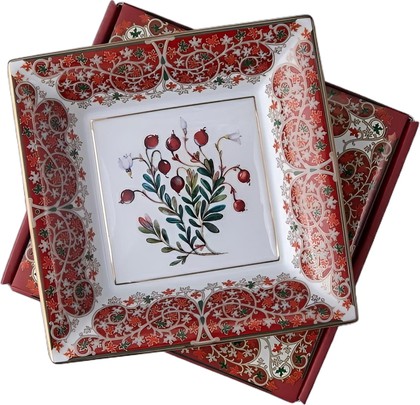 Подставка для мелочей ИФЗ Квадратная, Клюква заповедная, 16.4x16.4см, фарфор, подарочная упаковка 81.34283.00.1