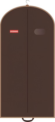 Чехол для одежды объемный Hausmann Monocolor с овальным окном и ручками 60x140x10см, коричневый HM-701403CB