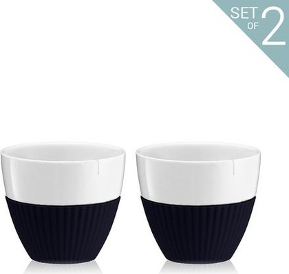 Чайный стакан Viva Scandinavia Anytime, 0.3л, фарфор, силикон, 2шт, тёмно-синий V25422