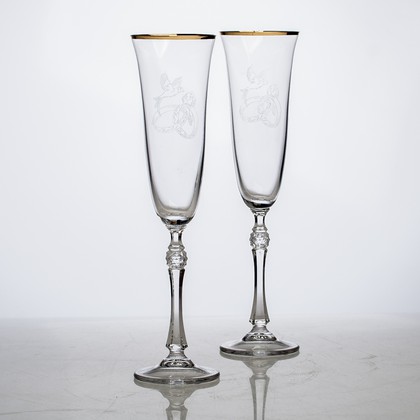 Бокалы для шампанского Crystalite Bohemia Проксима Свадьба, 2шт, 190мл 1SF89/190/432230х2