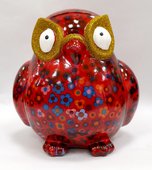 Копилка Большая Сова BIG ERROL XL красная с цветочками Pomme-Pidou 148-00061/1