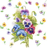 Салфетки для декупажа Paw Композиция из анютиных глазок, 33x33см, 20шт TL330000