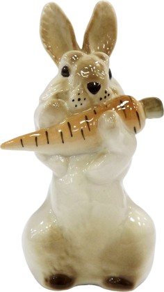 Статуэтка ИФЗ Заяц с морковкой N2, фарфор 82.01963.00.1
