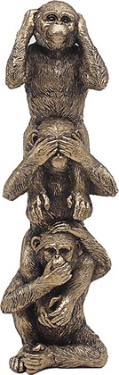 Статуэтка Lesser & Pavey Три мудрые обезьянки 10x29см, полистоун LP45181
