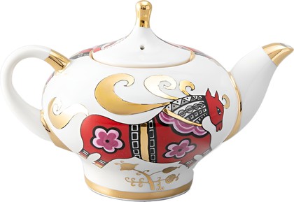 Чайник заварочный ИФЗ Новгородский, Красный конь, 250мл, фарфор 80.00766.00.1