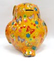 Копилка Pomme-Pidou Большая Сова Big Errol XL жёлтая с бабочками и цветочками 148-00061/2