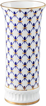 Ваза для цветов ИФЗ Вертикаль, Кобальтовая сетка,15см, фарфор 80.61651.00.1