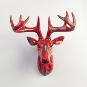Фигура на стену Pomme-Pidou Олень Нельсон, красный 148-00257