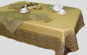 Скатерть Вирсавия 150x250 + 6 салфеток 49x49 жёлто-коричневая Белорусский лён 11c507/150x250/344/1324