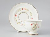 Чашка с блюдцем ИФЗ Айседора Клюква, 240мл, костяной фарфор 81.27539.00.1