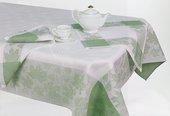 Скатерть льняная "Листва" 150x250см + 6 салфеток 48x48см, зелёная Белорусский лён 12c520/150x250/279/47