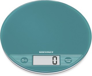 Весы электронные кухонные Soehnle Flip Pacific круглые бирюзовые 5кг/1гр 66187