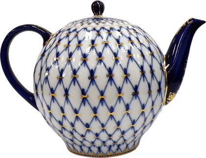 Чайник доливной ИФЗ Тюльпан, Кобальтовая сетка, 2000мл, фарфор 80.00232.00.1