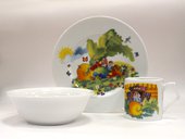 Набор для завтрака с рисунком Репка Porcelaine Czech Gold Hands DSKY24/3ИМП