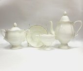 Сервиз кофейный ИФЗ Наташа, Золотая лента, 14 предметов, костяной фарфор 81.20563.00.1