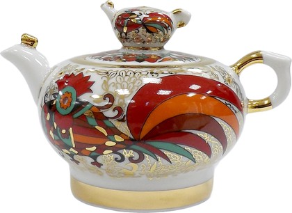 Чайник заварочный ИФЗ Семейный, Красный петух, 250мл, фарфор 80.00774.00.1