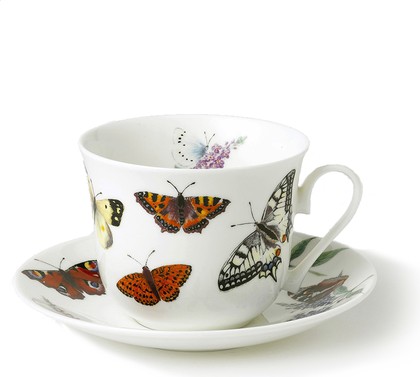 Чашка чайная с блюдцем Roy Kirkham Садовые бабочки, 450мл XBUTG1100