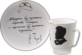 Чашка с блюдцем ИФЗ Майская, Русские писатели Чехов, 165мл 81.31160.00.1