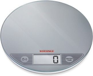 Весы электронные кухонные Soehnle Flip silver круглые серебристые 5кг/1гр 66161