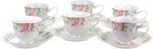 Сервиз кофейный Porcelaine Czech Gold Hands Сакура 80 мл 6/12 LUISA027GS080x6