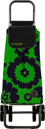 Сумка-тележка Rolser Flor, 4 колеса, чёрная с зелёным MOU056verde/negro