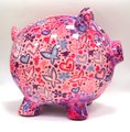 Копилка Pomme-Pidou Свинья Big Peggy XL розовая с сердечками 148-00026/D
