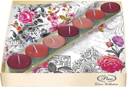 Подарочный набор Paw Королевская Роза, 20 салфеток, 7 чайныйх свечей SSC025702