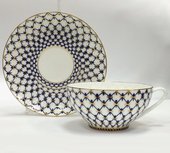 Чашка с блюдцем ИФЗ Купольная, Кобальтовая сетка 81.18456.00.1