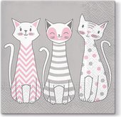 Салфетки для декупажа Глэм Кошек 33x33, 3-сл, 20шт Paw TL699000