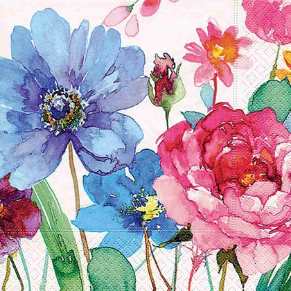 Салфетки для декупажа Paper+Design Красочные цветы, 25x25см, 20шт 11706