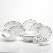 Столовый сервиз Porcelaine Czech Gold Hands Голубой узор, 6 персон, 26 предметов LUISA248GSJ/26
