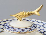 Икорница ИФЗ Каспийская, Кобальтовая сетка, 15.7см, фарфор 80.72957.00.1