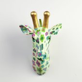 Фигура на стену Жираф Мэдди зелёный в цветочек Pomme-Pidou 148-00256