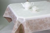 Скатерть Листва150x175 бело-бежевая Белорусский лён 12c518/150x175/279/33