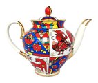 Чайник заварочный ИФЗ Весенняя Народные узоры, 800мл, фарфор 80.60809.00.1