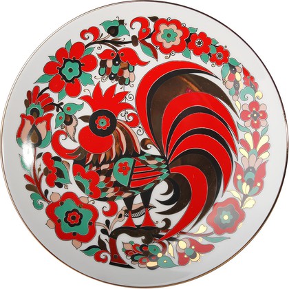Тарелка декоративная ИФЗ Эллипс, Петушок, 195мм, фарфор 80.51653.00.1