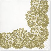 Салфетки для декупажа Paw Кружевная рамка Золото, 33x33см, 20шт TL702609