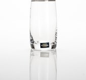Фужеры 6шт Идеал плат. полоска 250мл вода Crystalite Bohemia 25015/250/20732K