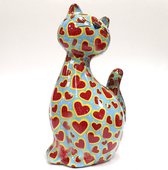 Копилка Кошка CARAMEL голубая с сердечками Pomme-Pidou 148-00029/3
